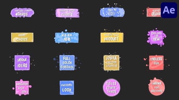 Videohive Cartoon Lower Thirds | After Effects Elements template preview