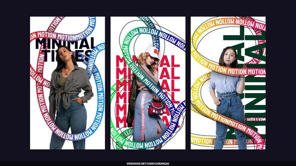 Videohive Text Paths Poster Stories Openers template preview