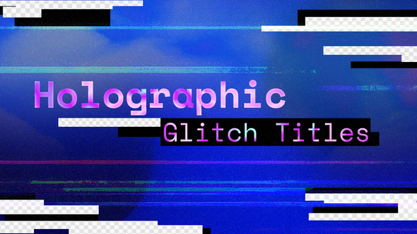 Videohive Holographic Glitch Titles Titles template preview