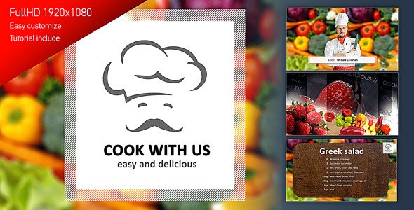 Cook With Us - Cooking TV Show Pack Video Displays template preview