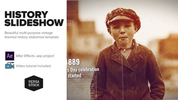 Videohive Burned History Frames Slideshow Video Displays template preview
