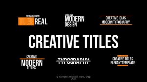 Videohive Creative Titles | After Effects 42487740 Titles template preview