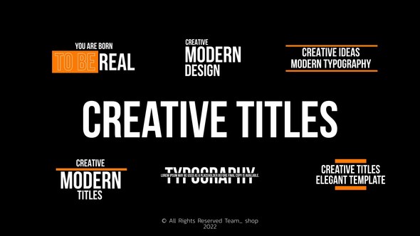 Videohive Creative Titles | After Effects 42487740 Titles template preview
