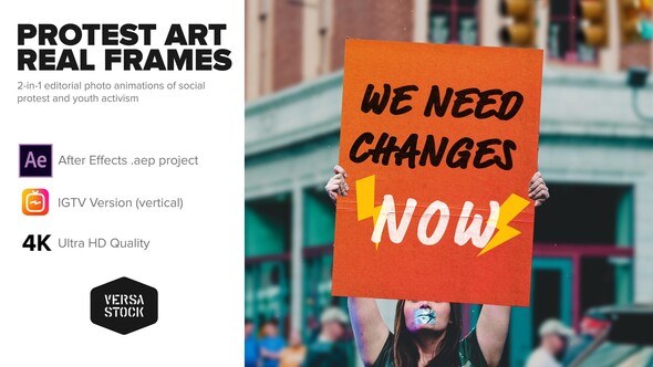 Videohive Protest Art Real Frames Video Displays template preview