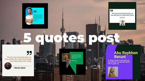 Videohive Quotes Post Pack Video Displays template preview