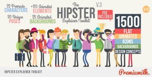 Videohive Hipster Explainer Toolkit - After Effects Project Product Promo template preview