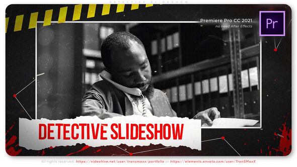 Detective Slideshow Premiere Pro template preview