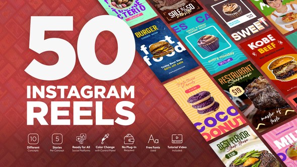 Videohive Food Instagram Reels 43900679 Product Promo template preview