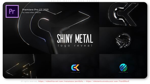 Shiny Metal Logo Reveal Premiere Pro template preview
