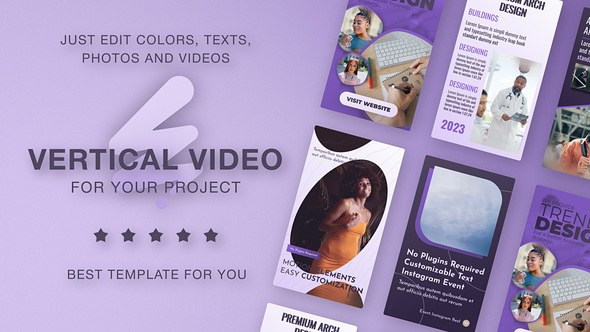 Videohive Vertical Lilac Promo Product Promo template preview