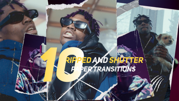Videohive Ripped And Shutter Paper Transitions Elements template preview