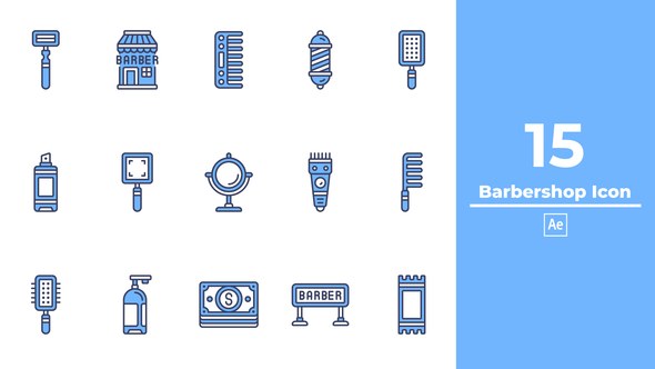 Videohive Barbershop Icon After Effects Elements template preview