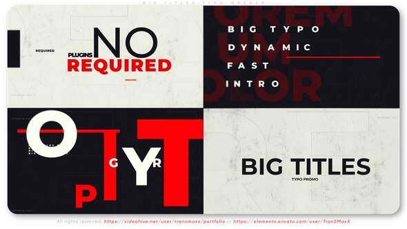 Videohive Big Titles Typo. Smart Opener Titles template preview