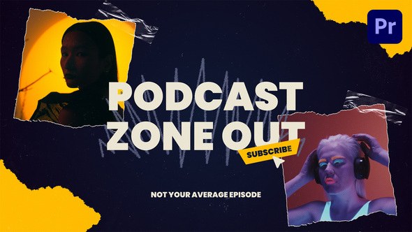 Grunge Podcast Intro Premiere Pro template preview