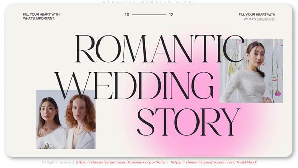 Videohive Romantic Wedding Story Video Displays template preview