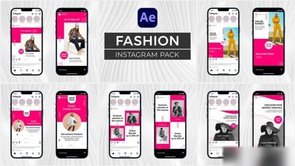 Videohive Fashion Instagram Pack for After Effects Openers template preview