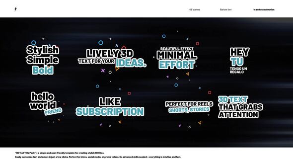 Videohive 3D Text Titles Animation | AE Titles template preview
