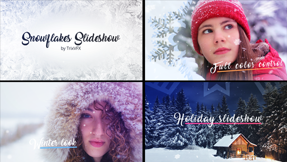 Videohive Snowflake Slideshow Video Displays template preview