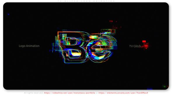 Videohive TV Glitch Logo Animation Logo Stings template preview