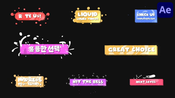 Videohive Liquid Lower Thirds for After Effects 51517481 Elements template preview