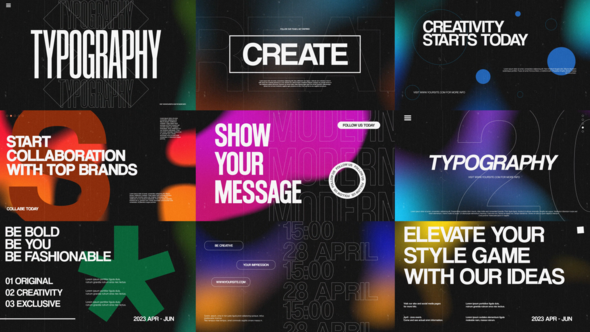 Videohive Typography Slides 44816100 Titles template preview