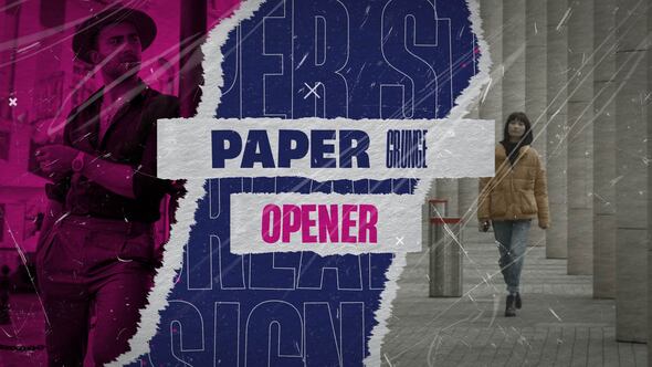 Paper Grunge Opener | MOGRT Premiere Pro template preview