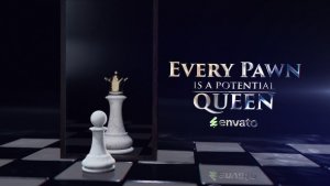 Videohive Pawn Queen Chess Mirror | AE Logo Stings template preview