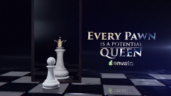 Videohive Pawn Queen Chess Mirror | AE Logo Stings template preview