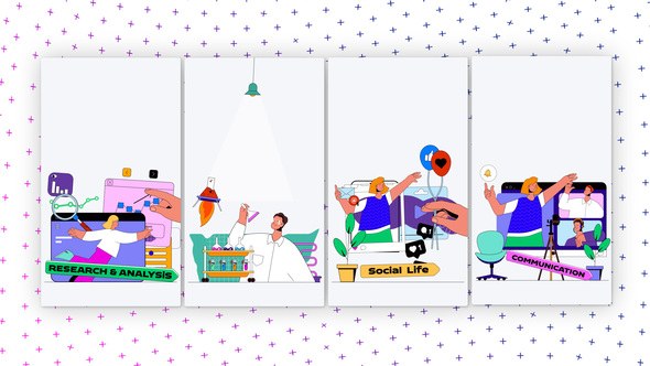 Videohive Research - Vertical Media Content Elements template preview