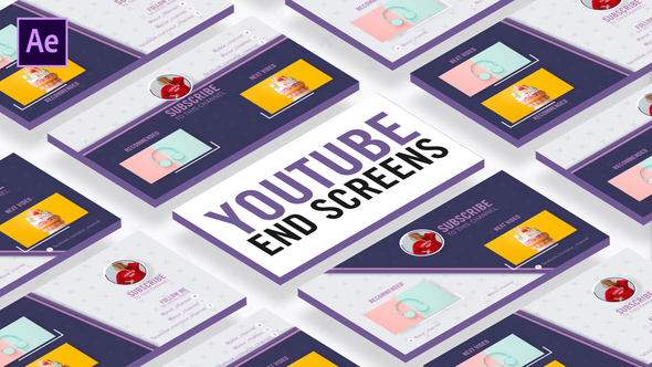 Videohive Slice Youtube End Screens Broadcast-packages template preview