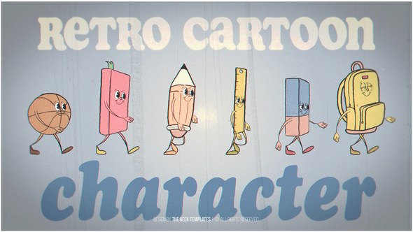 Videohive Retro Cartoon Character - Back to School Elements template preview