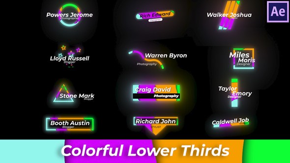 Videohive Colourful Lower Thirds Elements template preview
