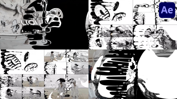 Videohive Liquid Ink Transitions for After Effects Elements template preview