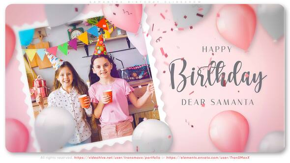 Videohive Samantha Birthday Slideshow Video Displays template preview