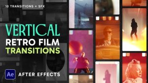 Videohive Vertical Retro Film Transitions Elements template preview