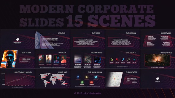 Videohive Modern Corporate Slides Video Displays template preview