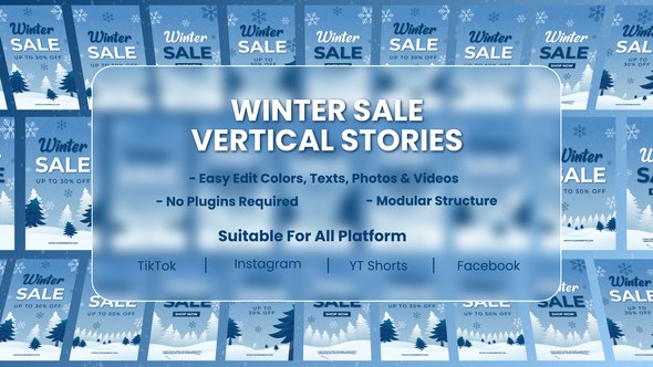 Videohive Winter Season Sale Social Media Stories Video Displays template preview