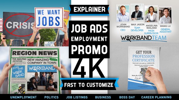 Videohive Employment Job Career Work Hiring Product Promo template preview