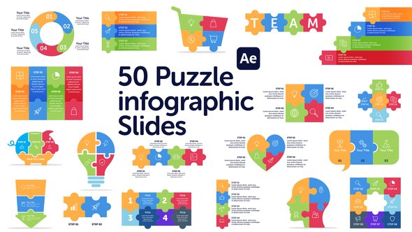 Videohive Puzzle Infographic Slides Infographics template preview