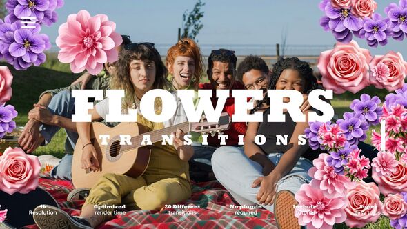 Videohive Flowers Transitions Elements template preview