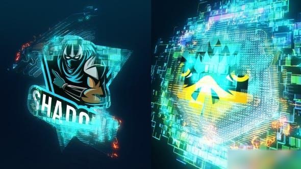 Videohive Pixel Scan Logo Reveal Logo Stings template preview