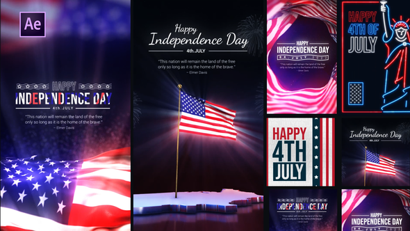 Videohive 4th Of July Instagram Stories Pack Elements template preview