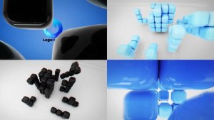 Videohive Digital Cubes Intro Logo Stings template preview
