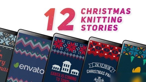 Videohive Christmas Knitting Stories Openers template preview