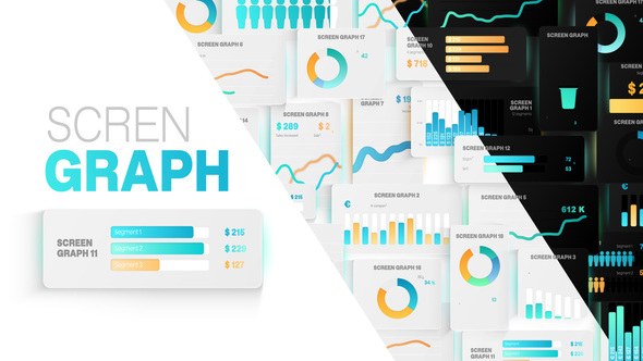 Screen graph Infographics template preview