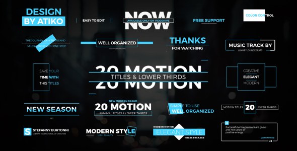 Motion Titles & Lower Thirds 1 Video Displays template preview