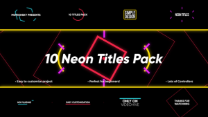 Videohive 10 Neon Titles Pack | After Effects Titles template preview