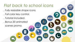Videohive Flat back to school icons Infographics template preview