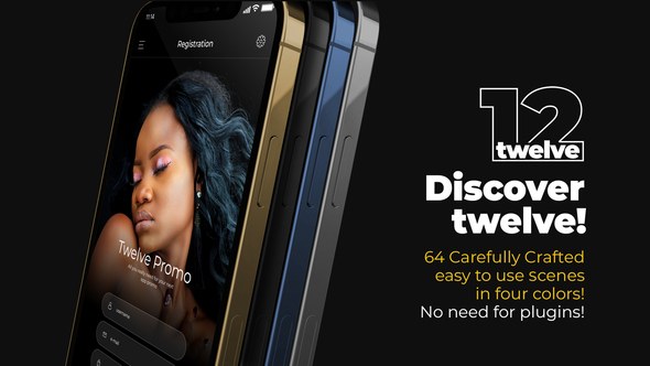 Twelve App Promo Video Displays template preview