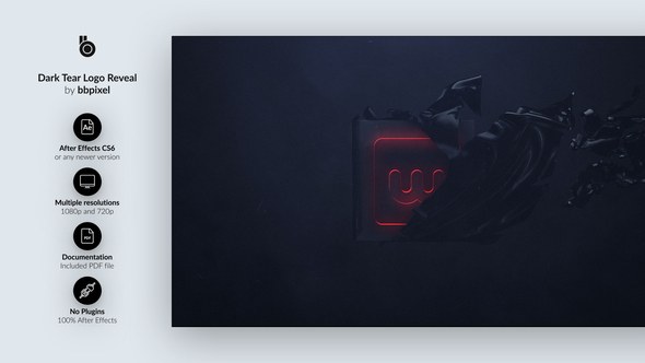 Videohive Dark Tear Logo Reveal Logo Stings template preview